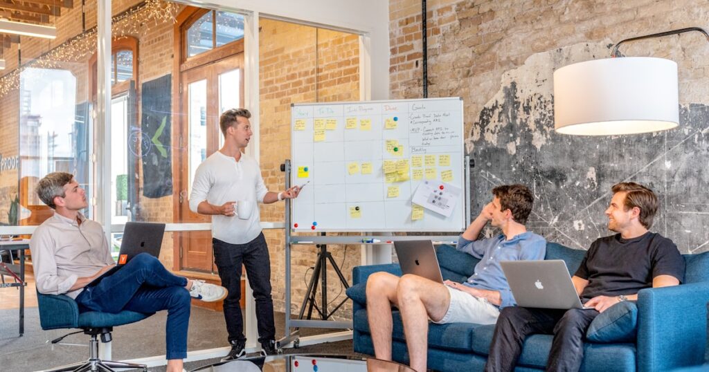 Creative agency team working on projects